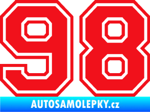 Samolepka Startovní číslo 98 typ 4 červená