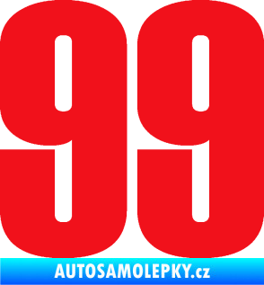 Samolepka Startovní číslo 99 typ 2      červená