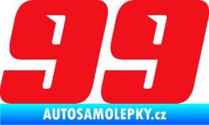 Samolepka Startovní číslo 99 typ 6 červená