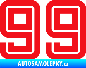 Samolepka Startovní číslo 99 typ 7 červená