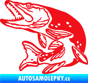 Samolepka Štika 002 levá červená