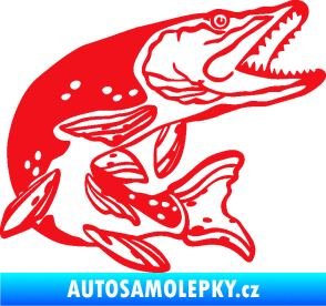 Samolepka Štika 002 pravá červená