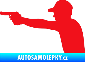 Samolepka Střelec silueta 001 levá červená