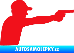 Samolepka Střelec silueta 001 pravá červená