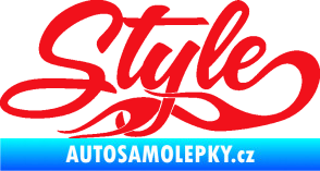 Samolepka Style nápis s plameny červená