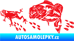 Samolepka Sumec 005 pravá se žábou červená