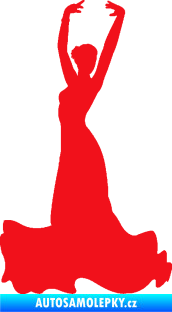 Samolepka Tanec 006 levá tanečnice flamenca červená