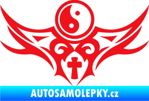 Samolepka Tetování 115 Jin a jang červená