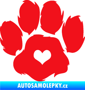 Samolepka Tlapka 006 levá červená