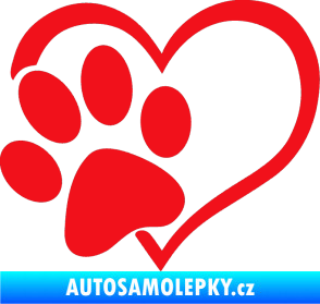 Samolepka Tlapka love levá červená