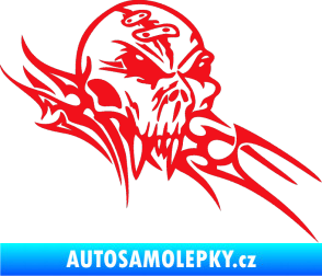 Samolepka Tribal skull pravá lebka červená