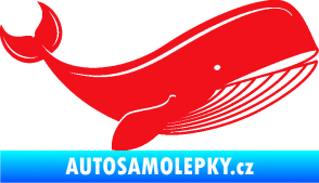 Samolepka Velryba 001 pravá červená