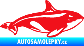 Samolepka Velryba 004 pravá červená