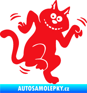 Samolepka Veselá kočka pravá červená