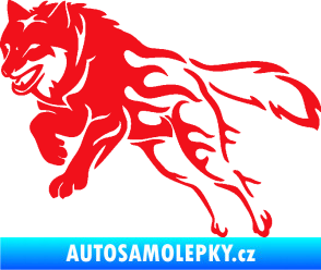 Samolepka Vlk 002 levá červená