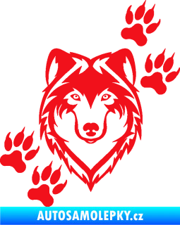 Samolepka Vlk 023 pravá červená