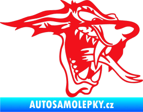 Samolepka Vlk pravá červená