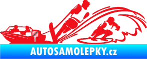 Samolepka Vodní lyžování a surf levá červená