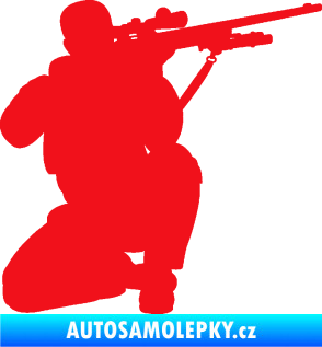 Samolepka Voják 010 pravá sniper červená