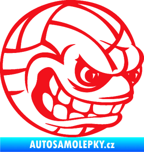 Samolepka Volejbalový míč 001 pravá s obličejem červená