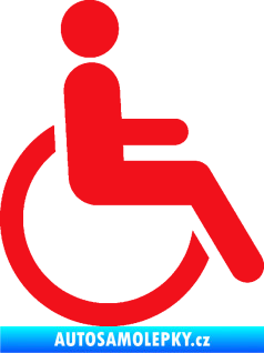 Samolepka Vozíčkář 002 invalida - pravá červená
