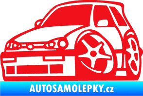 Samolepka VW Golf 3 karikatura levá červená
