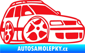 Samolepka VW Passat b6 karikatura pravá červená