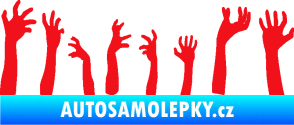 Samolepka Zombie 002 levá mrtví vylézají z hrobu červená