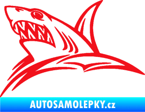 Samolepka Žralok 020 levá v moři červená