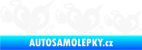 Samolepka Angel devil family 002 rodinka v autě bílá