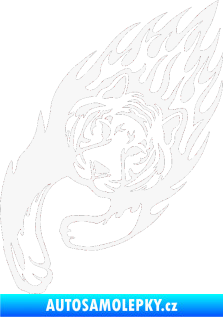 Samolepka Animal flames 015 levá tygr bílá