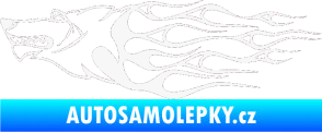 Samolepka Animal flames 017 levá vlk bílá