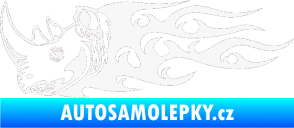 Samolepka Animal flames 025 levá nosorožec bílá
