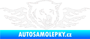 Samolepka Animal flames 034 pravá  vlk bílá