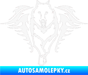 Samolepka Animal flames 039 levá  vlk bílá