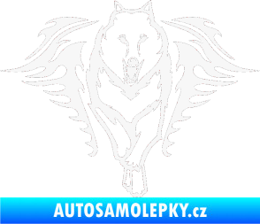 Samolepka Animal flames 039 pravá  vlk bílá