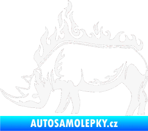 Samolepka Animal flames 049 levá nosorožec bílá
