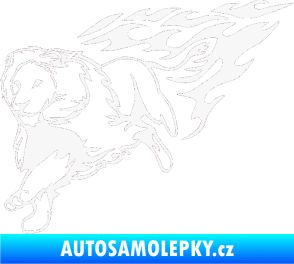 Samolepka Animal flames 087 levá lev bílá
