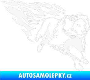 Samolepka Animal flames 087 pravá lev bílá