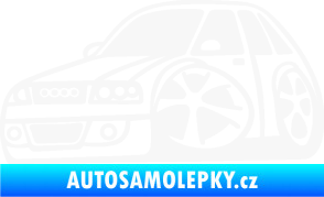 Samolepka Audi A4 karikatura levá bílá