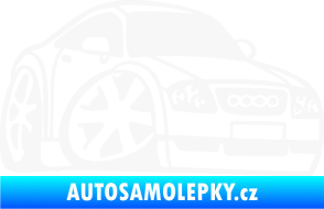 Samolepka Audi TT karikatura pravá bílá