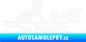 Samolepka Baby on board 010 pravá surfing bílá