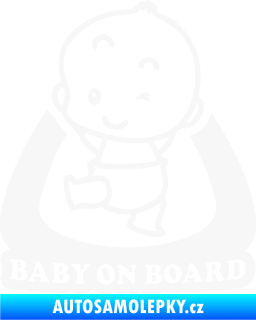 Samolepka Baby on board 011 levá s nápisem bílá