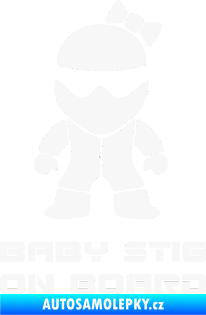 Samolepka Baby stig on board girl bílá
