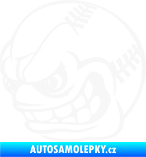 Samolepka Baseballový míček 001 levá s obličejem bílá
