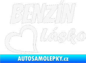 Samolepka Benzín Lásko bílá