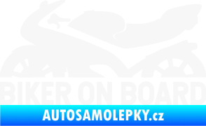 Samolepka Biker on board levá motorka bílá