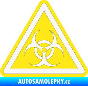 Samolepka Biohazard barevný trojúhelník bílá