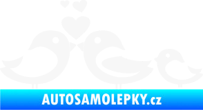 Samolepka Bird family 001 rodina v autě bílá