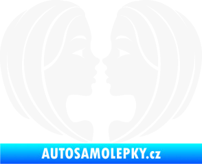 Samolepka Blíženci 002  bílá